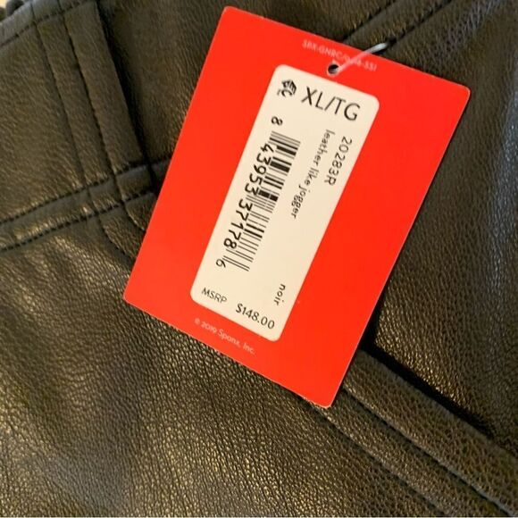 Spanx Vegan Leather Joggers Pull Up Front Pockets Sz XL NWT Gorgeous - Picture 4 of 8